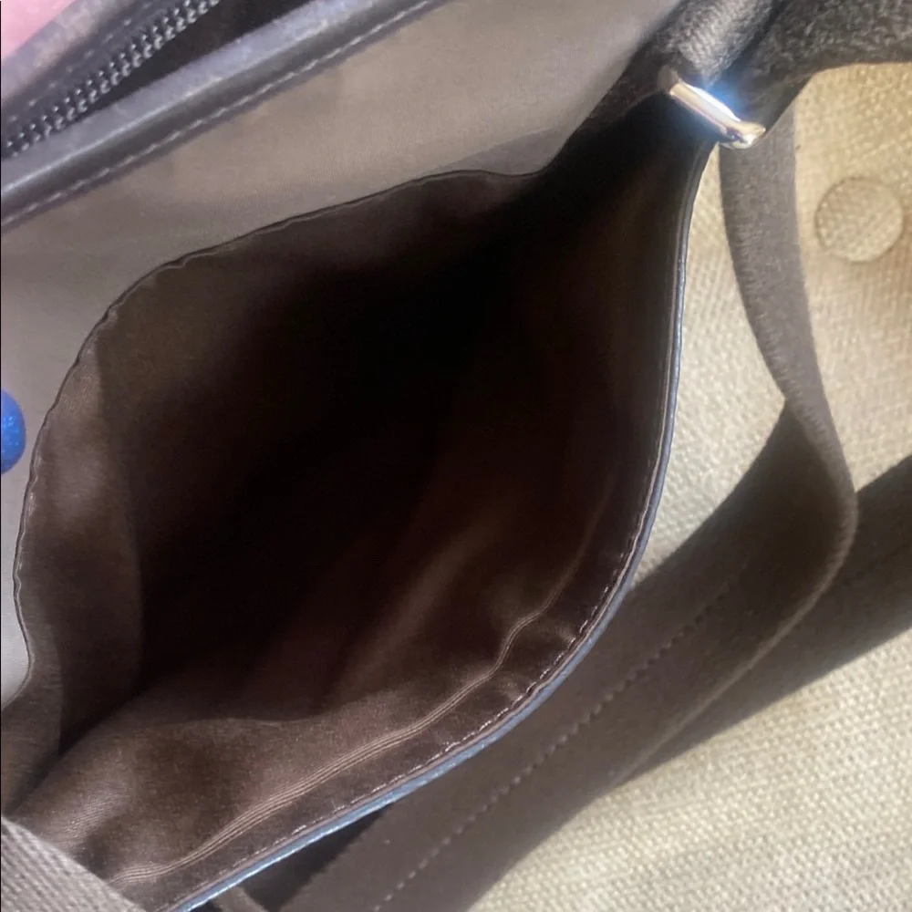 Coach Brown Messenger Bag with Woven Trim